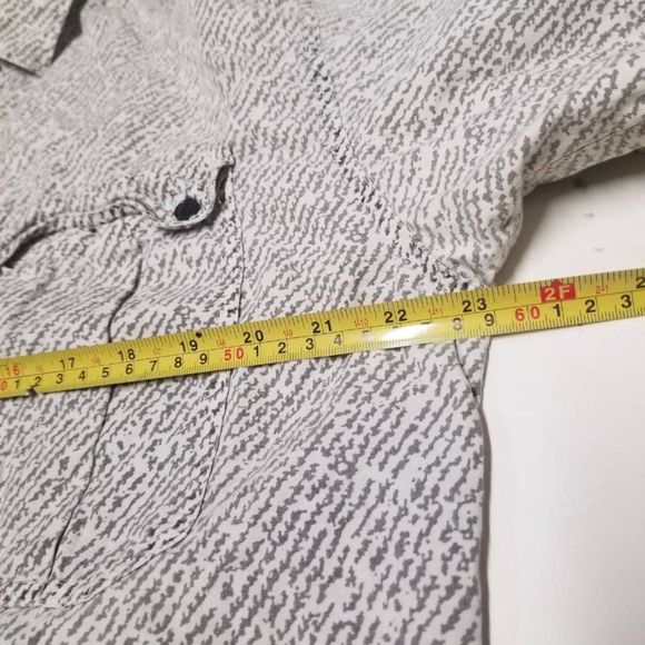 Tomato Mens Button Front Shirt Gray White Handwriting 100% Cotton Vintage XL - Picture 4 of 12